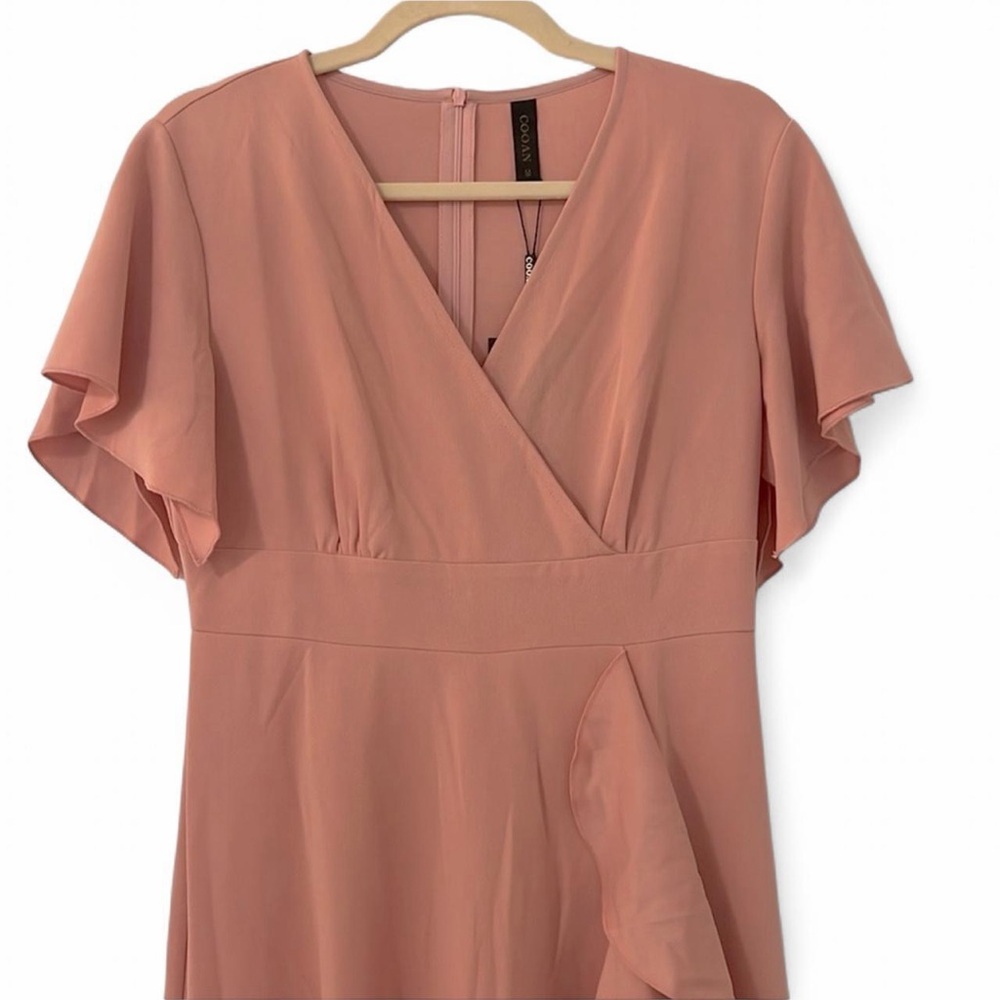 Blush Pink Ruffle Sleeve Maxi Dress Formal M NWT - Picture 8 of 13